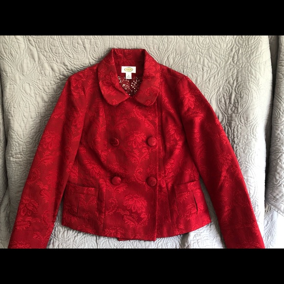 Talbots Red Double Breasted Formal Jacket, Medium - Picture 5 of 16